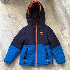 Gerry Weber Quilted Puffer Jacket Blue and Black with Hood